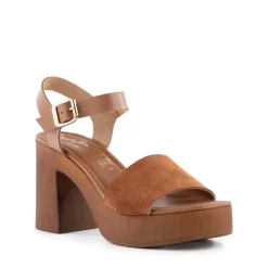Online Manila Cognac Suede Sandal
