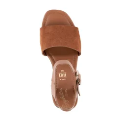 Online Manila Cognac Suede Sandal