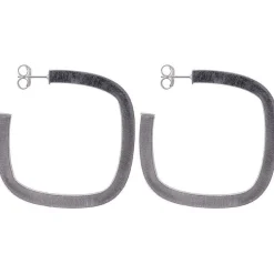 Clearance Square Elisa Hoops Silver Jewelry