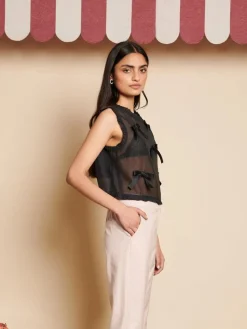 Flash Sale Butter Bow Ruffle Top Blouses