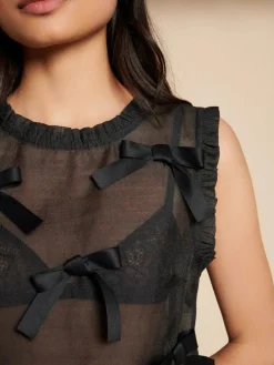 Flash Sale Butter Bow Ruffle Top Blouses