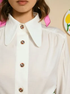 Store Flower Fields Blouse - Pearled Ivory Blouses