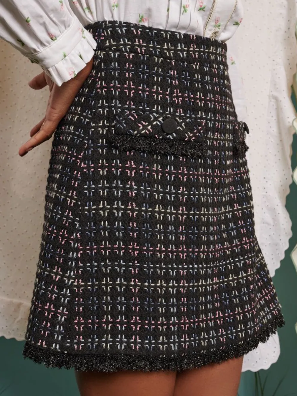 Hot Lucinda Tweed Mini Skirt Skirts
