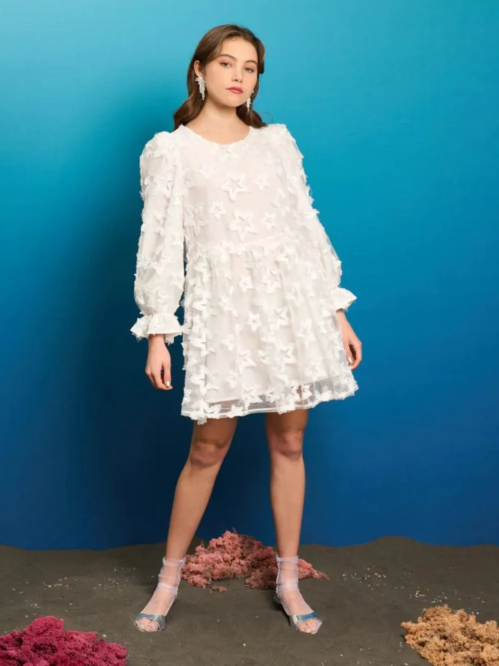 Sale Periwinkle Organza Mini Dress Mini