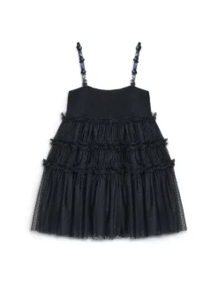 Outlet Sofie Spot Tulle Mini Dress - Black Mini