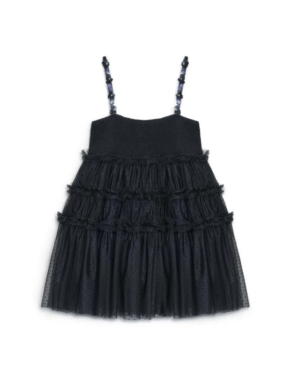 Outlet Sofie Spot Tulle Mini Dress - Black Mini