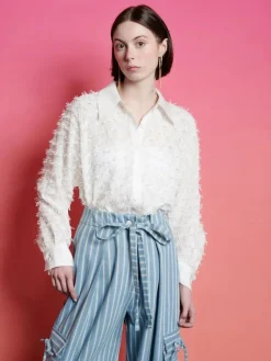 Online Stevie Textured Shirt Blouses