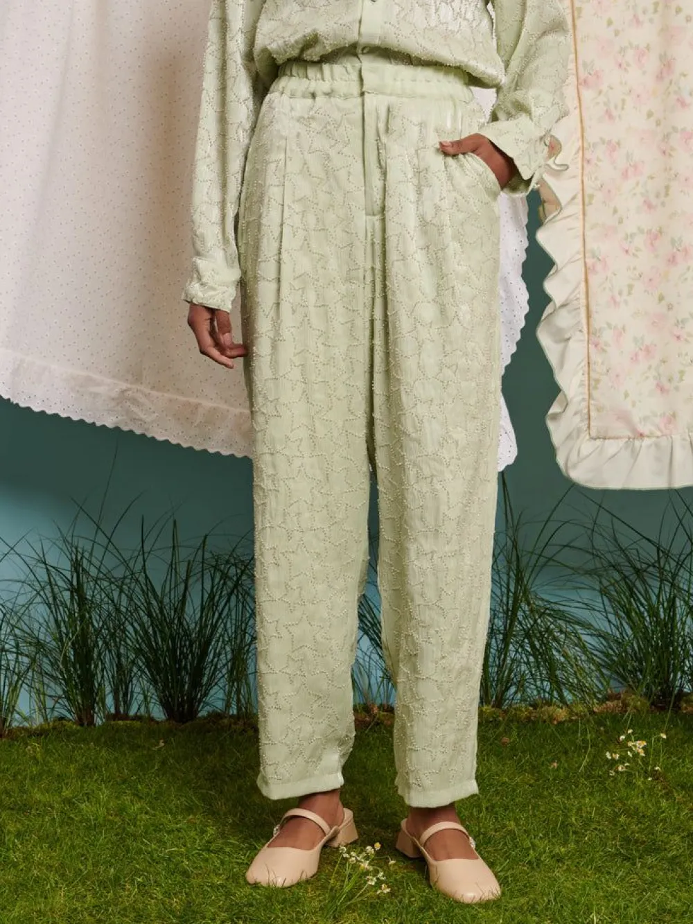 Fashion Sugar Star Bead Trousers Pants