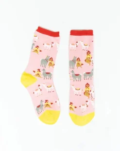 Fashion Girl With Llama Kawaii Sock Socks And Tights