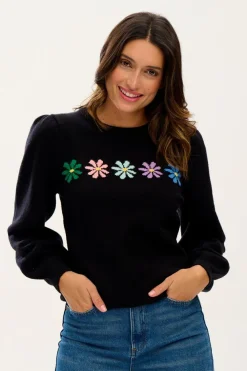 Fashion Andrea Rainbow Daisies Jumper Sweaters