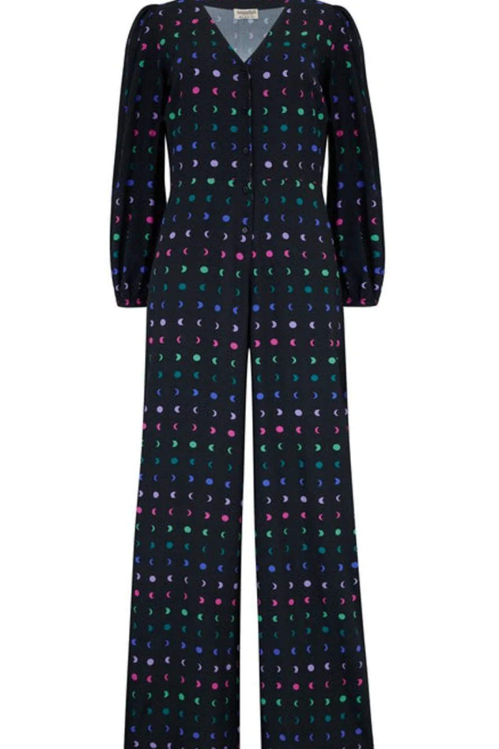 Hot Angie Jumpsuit - Black, Moon Phases Jumpsuit