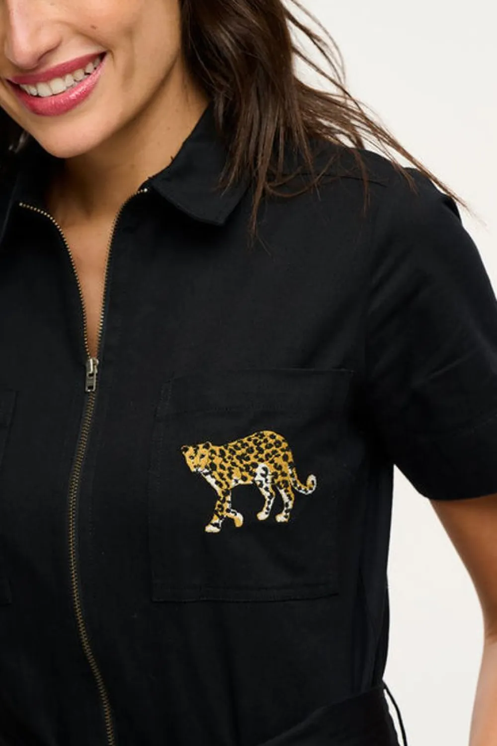 Outlet Billy Boilersuit Leopard Pocket Jumpsuit