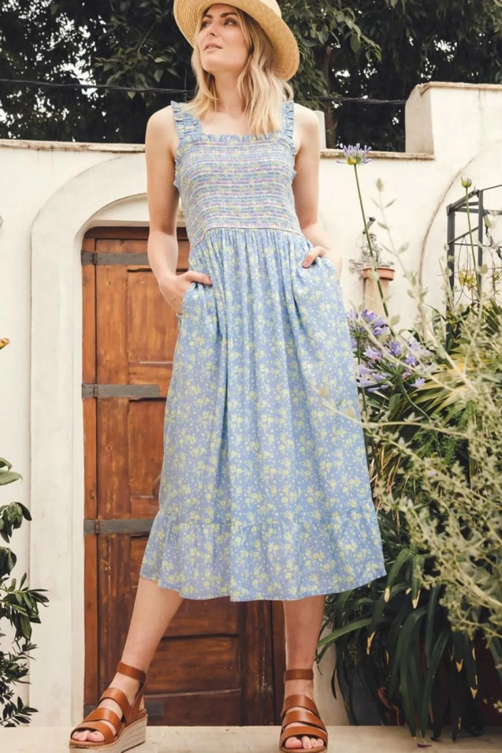 Best Ember Shirred Sundress Star Meadow Midi