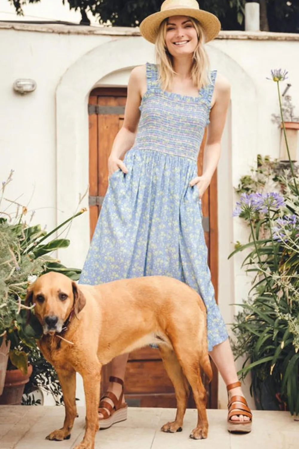 Best Ember Shirred Sundress Star Meadow Midi