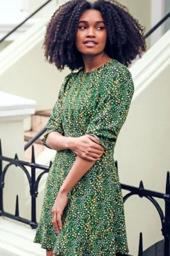 Best Sale Lorelei Dress - Black/Green, Ditsy Floral Mini