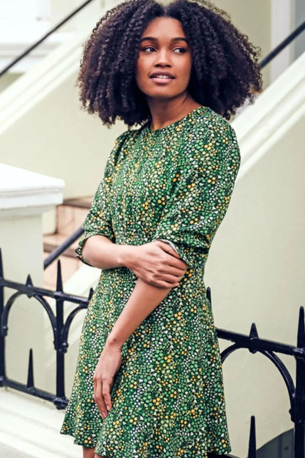 Best Sale Lorelei Dress - Black/Green, Ditsy Floral Mini