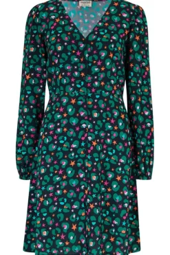 Shop Natalia Tea Dress - Black/Multi, Star Leopard Mini