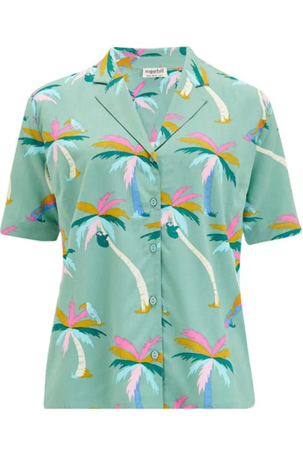 Best Santana Shirt - Green, Rainbow Palms Blouses