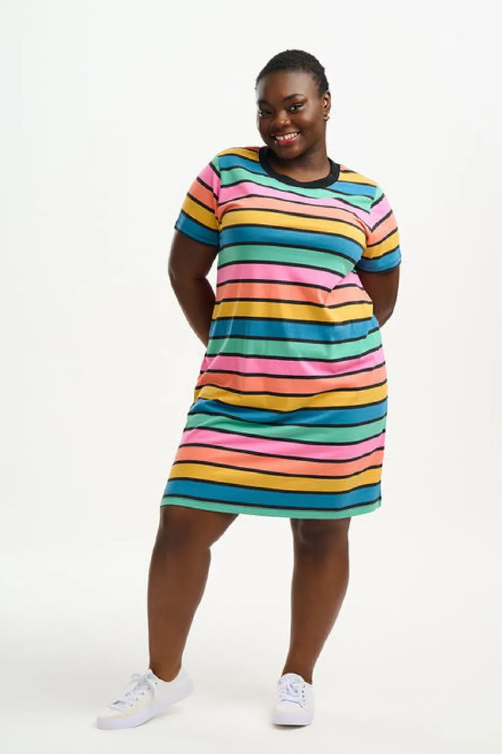 Discount Sia T-Shirt Dress - Multi, Beach Hut Stripes Mini