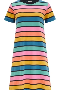 Discount Sia T-Shirt Dress - Multi, Beach Hut Stripes Mini
